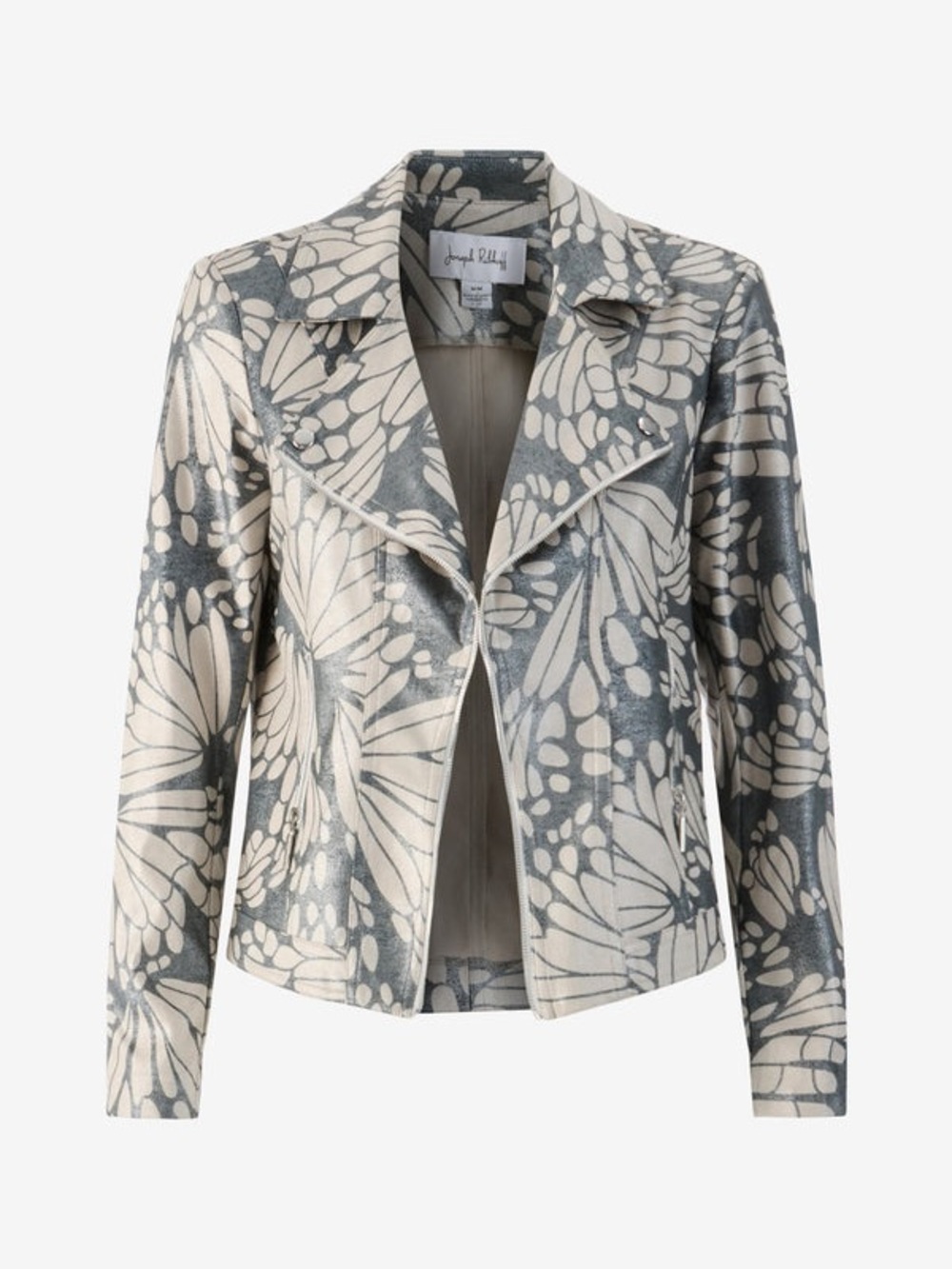 Printed Moto Jacket by Joseph Ribkoff - Picture 5 of 9